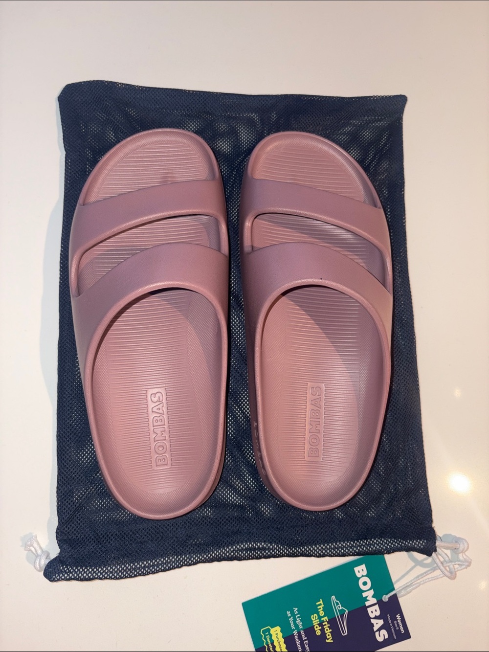 Bombas Women's Slide Sandals in Mauve Pink